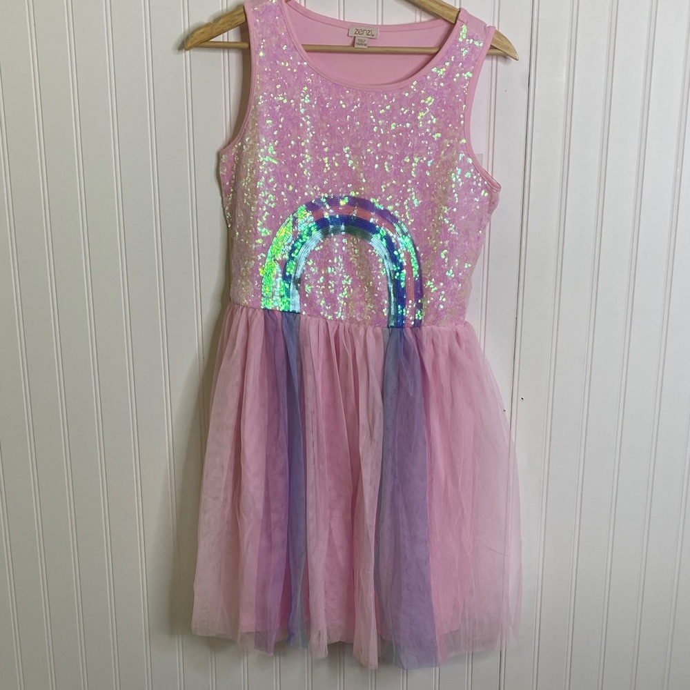 Cat &‎ Jack Pink Sequin Rainbow Dress